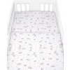 Obliečky do postieľky, 2D sada bavlna - Levanduľa, Baby Nellys, biela/fialová 135x100