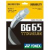 Badmintonový výplet Yonex BG 65 Titanium (10 m) - white (0.70 mm)