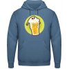 AWDis Hoodie Mikina - Dizajn - Smrtka v pivnom pohári - Letecká modrá - L - Pánske