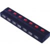 PremiumCord USB 2.0 HUB 7-portový / externé napájanie / vypínače portov (ku2hub7sw)