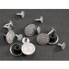 Narážací gombík - matné striebro - priemer 1,4 cm