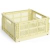 HAY Skládací přepravka Colour Crate Medium Square Light Yellow