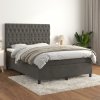 Box spring postel s matrací tmavě šedý 140 x 190 cm samet Šedá 3143200