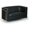 Kožená sedacia súprava CLUB, dvojmiestna, čierna