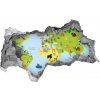 Samolepiaca diera na stenu Mapa zvieratá 95x73 cm