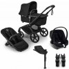 BUGABOO SET Kočík 4v1 Fox 5 Renew Black/Heritage black+CBX By CYBEX Aton B2 i-Size+základňa+adaptéry