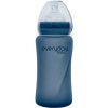 Everyday Baby Sklenená fľaša s termo senzorom 240 ml – Blueberry