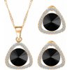 Set náušnice a náhrdelník Gold - čierny