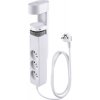 Kábel Strend Pro, L-1,4 m, predlžovací, 6v1, 3x zásuvka, 2x USB-A, 1x USB-C, s upnutím na stôl