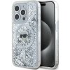 Karl Lagerfeld Liquid Glitter Karl Head MagSafe zadný kryt pre iPhone 15 Pro Max Transparent