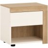 Extom Nočný stolík LYON 1 LYOK03P dub riviera/biela alpská drevo 46.6 cm x 45.6 cm x 36 cm