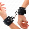 Kink - wrist restraints-single rivet row and big buckle black adjustable 17-28 cm x 5 cm