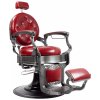 Retro barber kreslo MONET - lesklá červená