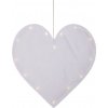 Závesné svietiace LED srdce výška 40 cm Star Trading Milla - biele