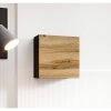 Cama Meble Závesná skrinka VIGO KVADRAT, čierna/dub wotan