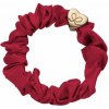 ByEloise gumička do vlasov Gold Heart Silk Scrunchie Burgundy