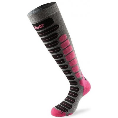 Lenz ponožky Skiing 2.0 Gray/Pink