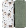 PETITEMARS PETITE&MARS Prikrývka bambusová mušelínová 2ks Misty Llama Vibes 120 x 120 cm