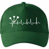 EKG šípky - Šiltovka so zahnutým šiltom a látkovou sponou - Univerzálna veľkosť ( Fľaškovozelená )