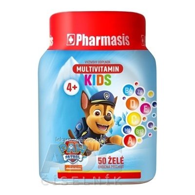 Pharmasis MULTIVITAMIN KIDS Labková patrola želé pre deti, modré 1x50 ks