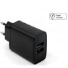 FIXED Sieťová nabíjačka Smart Rapid Charge s 2 x USB, 15 W, čierna FIXC15-2U-BK
