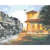 ZUTY Maľovanie podľa čísel - VLAK A NÁSTUPIŠTE (D. RUSTY RUST) Rámovanie: bez rámu a bez vypnutia plátna, Rozmer: 80x100 cm