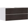 HANSGROHE Xevolos E závesná skrinka pre lakovanú dosku so zápustným umývadlom, 2 zásuvky PushOpen, 1180 x 550 x 555 mm, matná biela/tmavý dub, 54193730