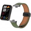 eses Kožený remienok s magnetickou sponou pre Xiaomi Redmi Watch 4, Smart Band 8 Pro a 9 Pro - Zelený