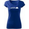 T-ričko Moto Evolution dámske tričko Farba trička: Kráľovská Modrá, Farba potlače: Biela, Veľkosť: XL