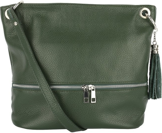 Genuine leather Talianske kožená športová crossbody kabelka Talianska zelená Frame green