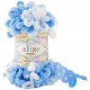Alize Puffy Color 6371 - biela-svetlomodrá