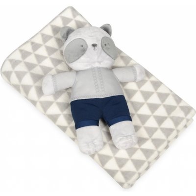 Babymatex Detská deka sivá s plyšákom medvedík, 75 x 100 cm