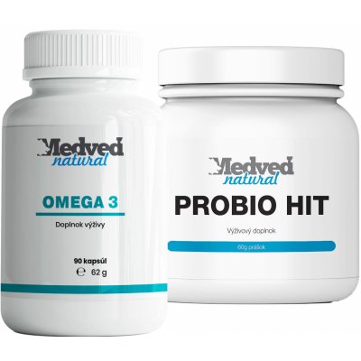 Medveď natural Omega 3 po 90 kapsúl + Probio HIT 60g