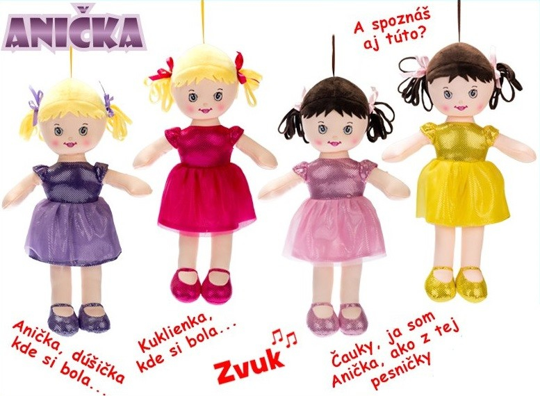 Mikro Trading Spievajúca látková bábika Anička 32 cm žltá od 6,02 € -  Heureka.sk