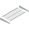 BIEDRAX DRÔTENÁ POLICA 30 x 80 CM PRE NÁSTENNÉ REGÁLY STRIEBORNÁ KOMPLET S NOSNÍKMI
