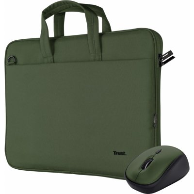 Taška na notebook Trust set tašky s myšou BOLOGNA, zelená - ECO friendly (24989)