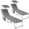 tectake 405127 2 lehátka chloé 4 polohové, s podhlavníkom - šedá