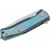 Vega LionSteel MT01 BL Myto Titanium Blue vreckový nôž 8,3 cm, modrá, titán, rozbíjač skla