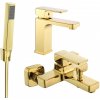 MEXEN/S - Cetus R77 Set umývadlovej a vaňovej batérie s príslušenstvom, zlato 744303R77-50
