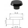 Vnútorná krytka guľatá ø 8 mm, otvor ø 4 mm, čierna, plast