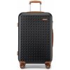 Cestovný ABS+PC kufor Kono - čierno-hnedý - 56L
