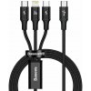 Baseus CAMLT-SC01 Rapid Series 3v1 USB-C (Micro USB/Lightning/USB-C) PD 20W, 1,5m, černý