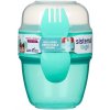 SISTEMA Box na jogurt a müsli, 2 komory + lyžica, SISTEMA, mix farieb Farba škatuliek SISTEMA: Zelená