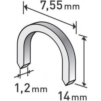 EXTOL PREMIUM spony oblé 14mm, 7.55x0.52x1.2mm, balenie 1000ks 8852305