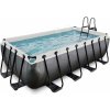 Bazén s pieskovou filtráciou Black Leather pool Exit Toys oceľová konštrukcia 400*200*100 cm čierny od 6 rokov