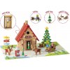Jeujura Drevená stavebnica 90 ks Vianočná chata