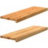 Parapety 2 ks, svetlohnedé, 80x25x2 cm, masívne dubové drevo