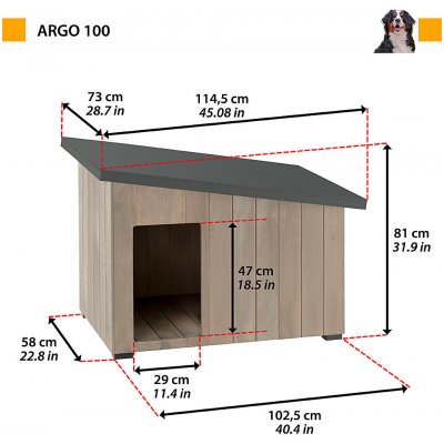 Ferplast búda pre psa ARGO drevená 100 100 x 55 x 73,5 cm