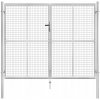 Záhradná brána vidaXL, strieborná, oceľ, 306 x 250 cm
