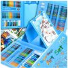 Výtvarná sada na maľovanie v kufríku 208 ks modrá